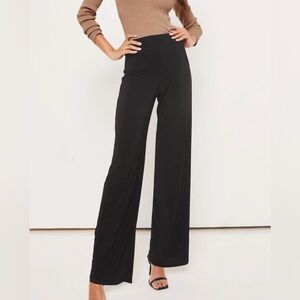 Evans Black Petite High Waist Wide Leg Trousers